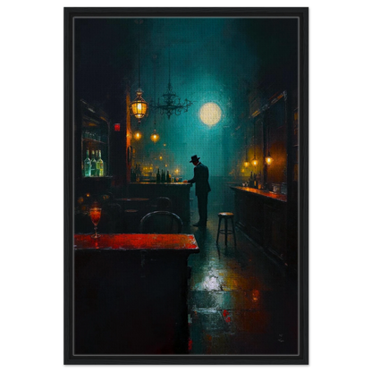 Speakeasy Bootleg Prohibition Bar Art Print 60x90 cm 24x36″ Framed Canvas Black Wood frame