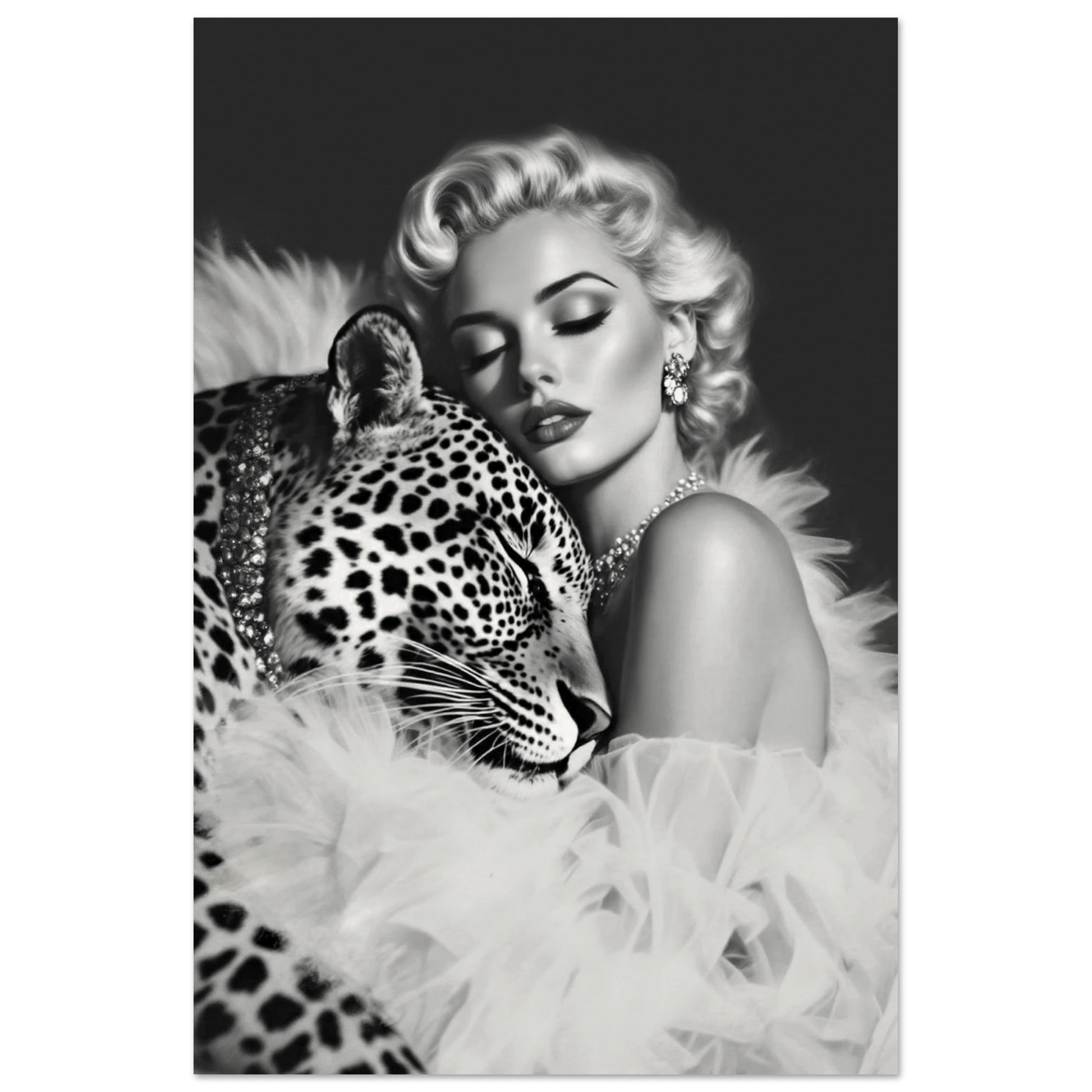 Marilyn Monroe Glam Leopard Art Print No Frame 30x45 cm 12x18″ Museum-Quality Matte Paper Poster