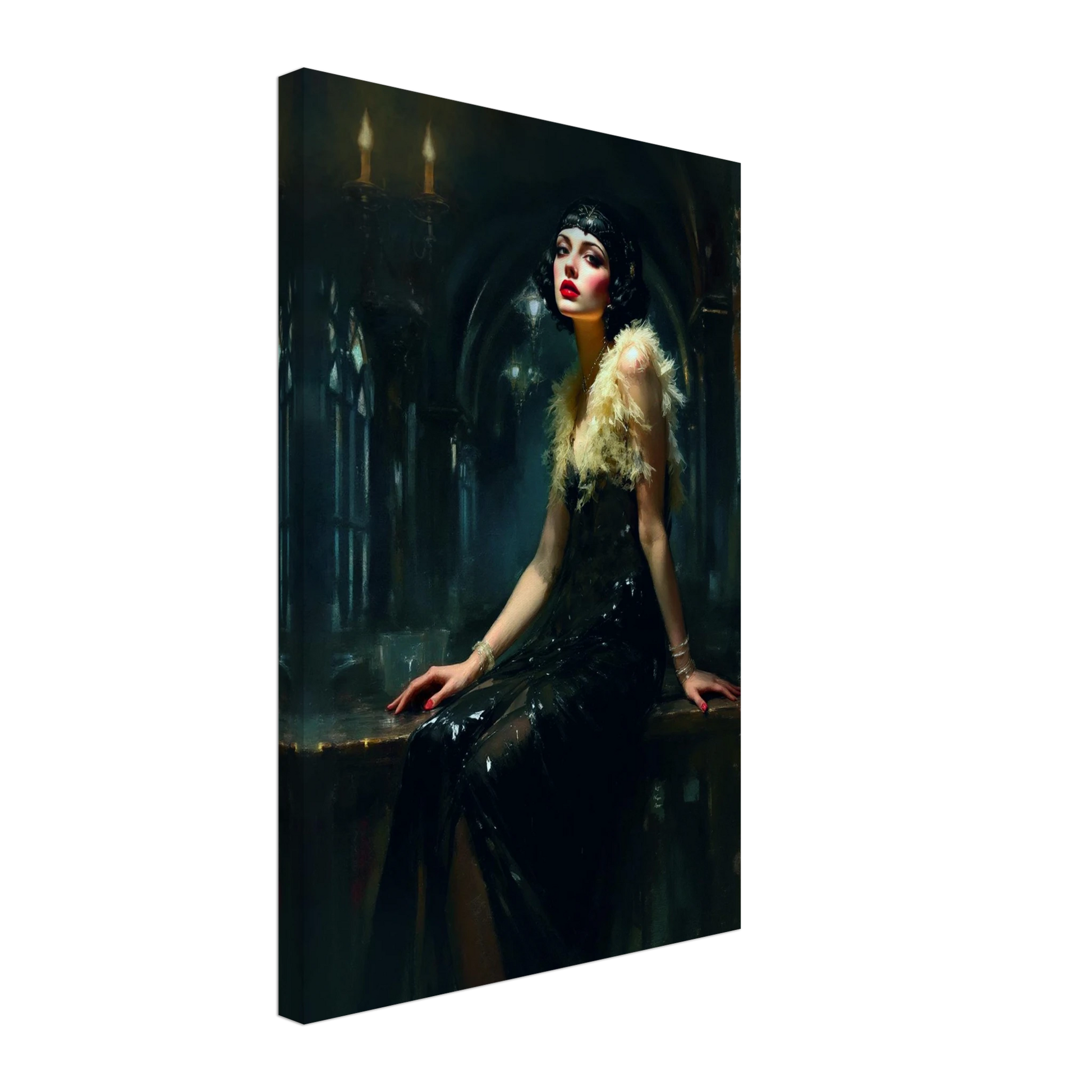 Speakeasy 1920s Elegant Flapper Art Print 40x60 cm 16x24″ Gallery Wrapped Canvas No Frame
