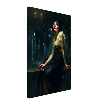 Speakeasy 1920s Elegant Flapper Art Print 40x60 cm 16x24″ Gallery Wrapped Canvas No Frame