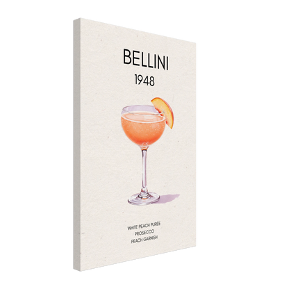 Italian Bellini Cocktail Bar Poster Print 40x60 cm 16x24″ Gallery Wrapped Canvas No Frame
