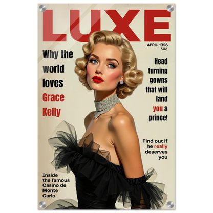 Grace Kelly Hollywood Glam Magazine Art Print No Frame 40x60 cm 16x24″ Sleek Acrylic Print