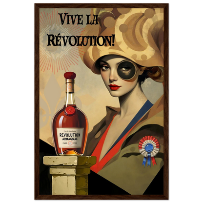 Vintage French Revolution Cognac Art Print Dark Brown Wood Frame 30x45 cm 12x18″ Classic Matte Paper Wooden Framed Poster