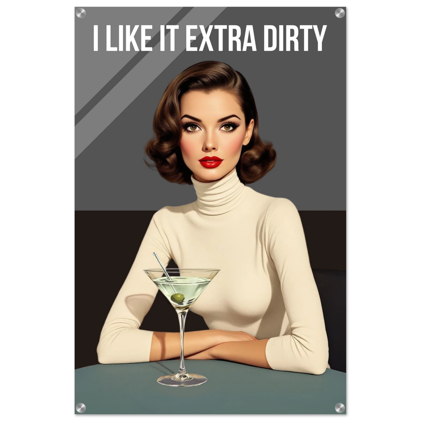 Extra Dirty Martini Cocktail Bar Art Print No Frame Sleek Acrylic Print 60x90 cm 24x36″