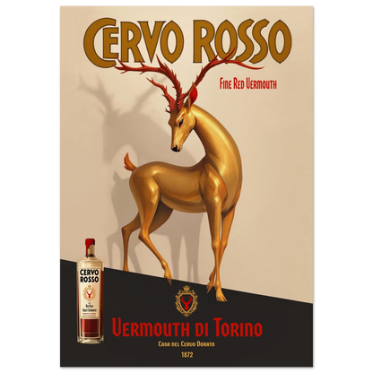 Art Deco Golden Deer Cocktail Bar Poster Print 70x100 cm 28x40″ Museum-Quality Matte Paper Poster No Frame