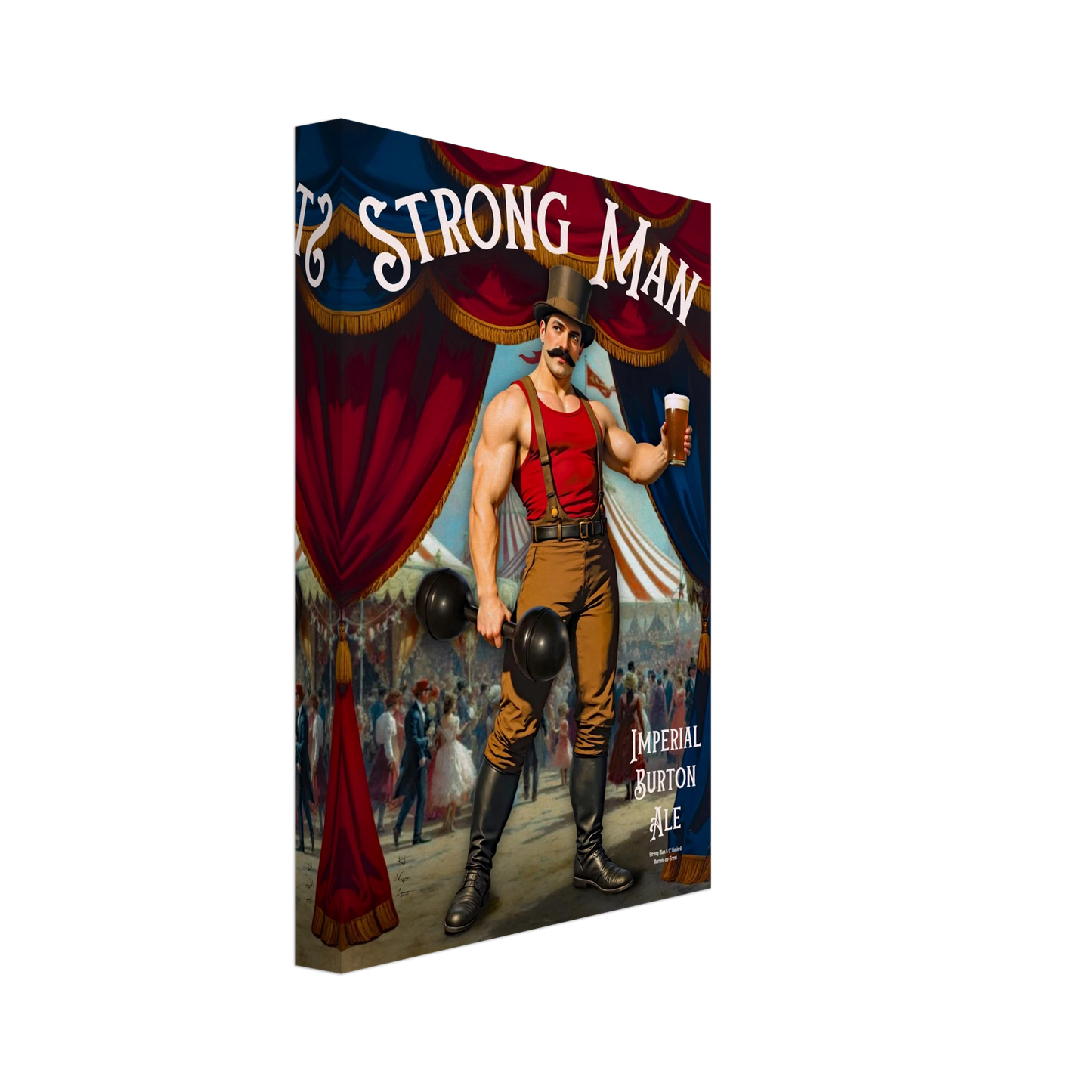 Vintage Victorian Circus Strongman Ale Art Print No Frame 20x30 cm 8x12″ Gallery Wrapped Canvas