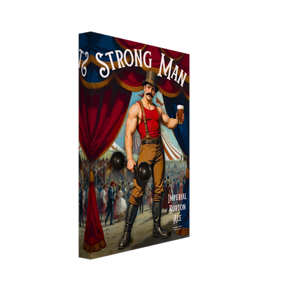 Vintage Victorian Circus Strongman Ale Art Print No Frame 20x30 cm 8x12″ Gallery Wrapped Canvas