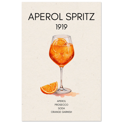 Aperol Spritz Cocktail Bar Poster Print No Frame 40x60 cm 16x24″ Museum-Quality Matte Paper Poster