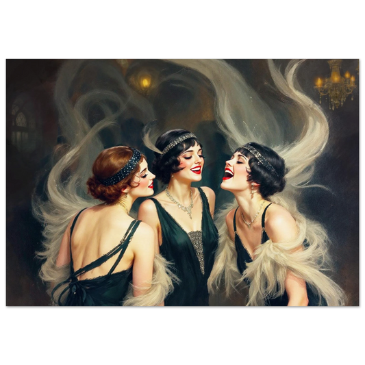 Flapper Girls Speakeasy Gatsby Art Print No Frame 70x100 cm 28x40″ Museum-Quality Matte Paper Poster