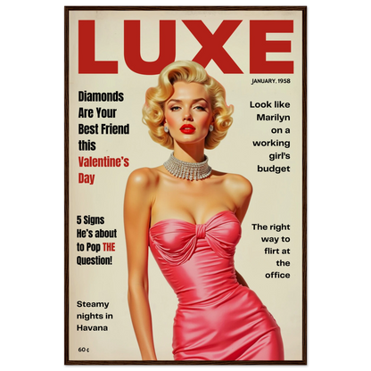 Marilyn Monroe Hollywood Glam Art Print 60x90 cm 24x36″ Classic Matte Paper Wooden Framed Poster Dark Brown Wood Frame