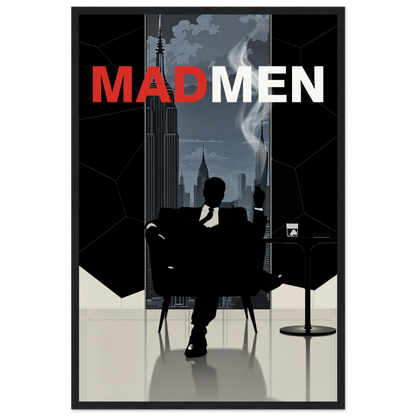 Mad Men Don Draper Retro Art Print Black Wood Frame 40x60 cm 16x24″ Museum-Quality Matte Framed Poster