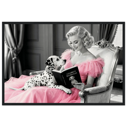 Hollywood Starlet Dalmatian Puppy Art Print 40x60 cm 16x24″ Museum-Quality Matte Framed Poster - Black Wood