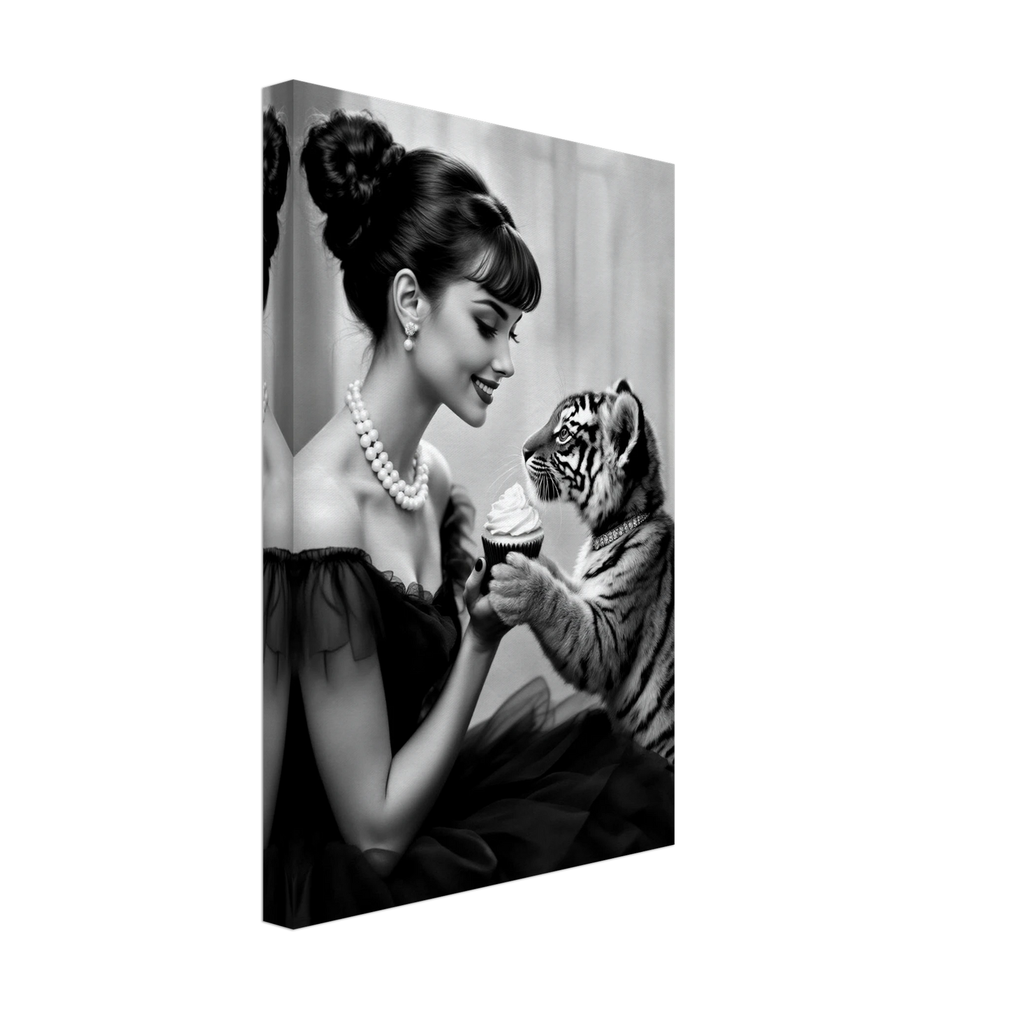 Audrey Hepburn Tiger Cub Art Print No Frame 30x45 cm 12x18″ Gallery Wrapped Canvas