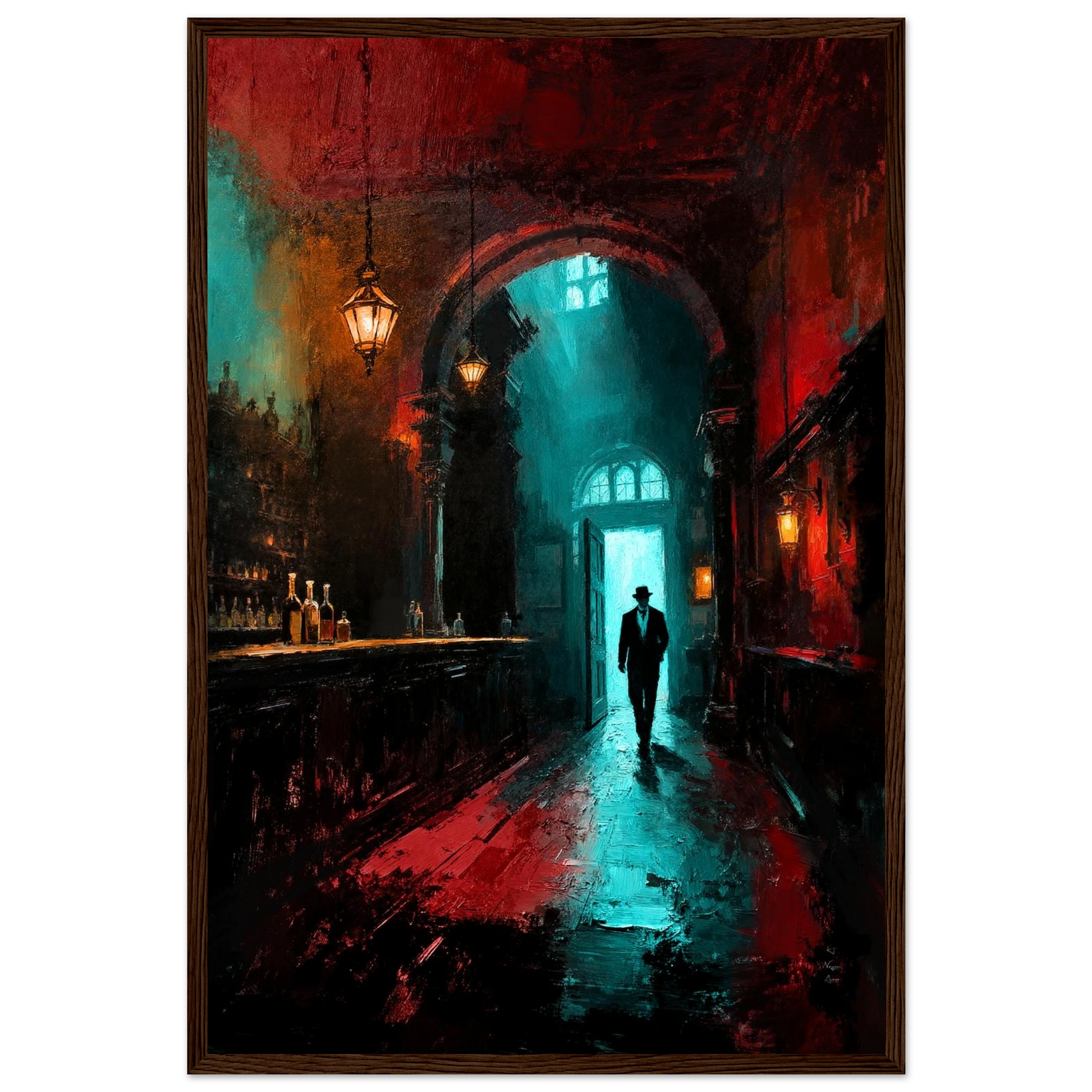 Speakeasy 1920s Bar Art Poster Print 40x60 cm 16x24″ Museum-Quality Matte Framed Poster Black Wood Frame