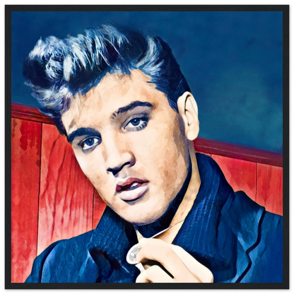 Young Elvis Presley Art Print Black Wood Frame 50x50 cm 20x20″ Classic Matte Framed Poster
