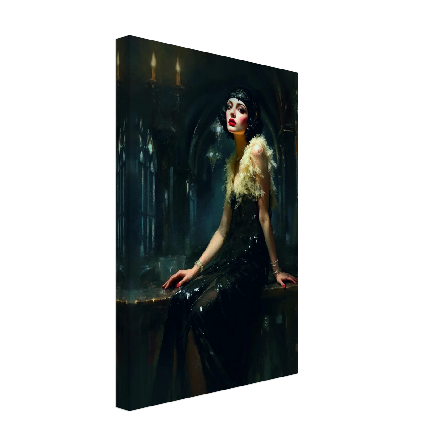 Speakeasy 1920s Flapper Art Print 30x45 cm 12x18″ Gallery Wrapped Canvas No Frame