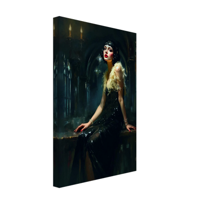 Speakeasy 1920s Elegant Flapper Art Print 30x45 cm 12x18″ Gallery Wrapped Canvas No Frame