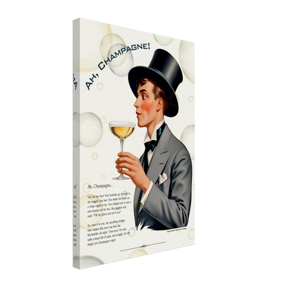 Art Deco Champagne Funny Poem Art Print 40x60 cm 16x24″ Canvas -