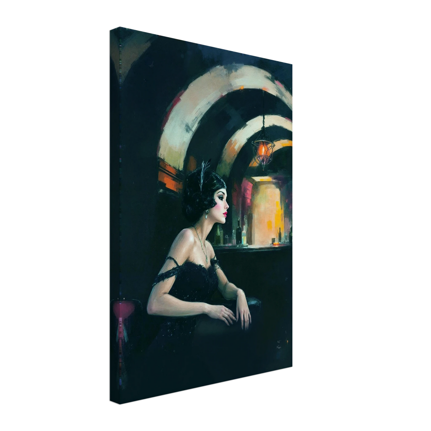 Speakeasy Flapper Gatsby Wall Art Poster Print 40x60 cm 16x24″ Gallery Wrapped Canvas No Frame