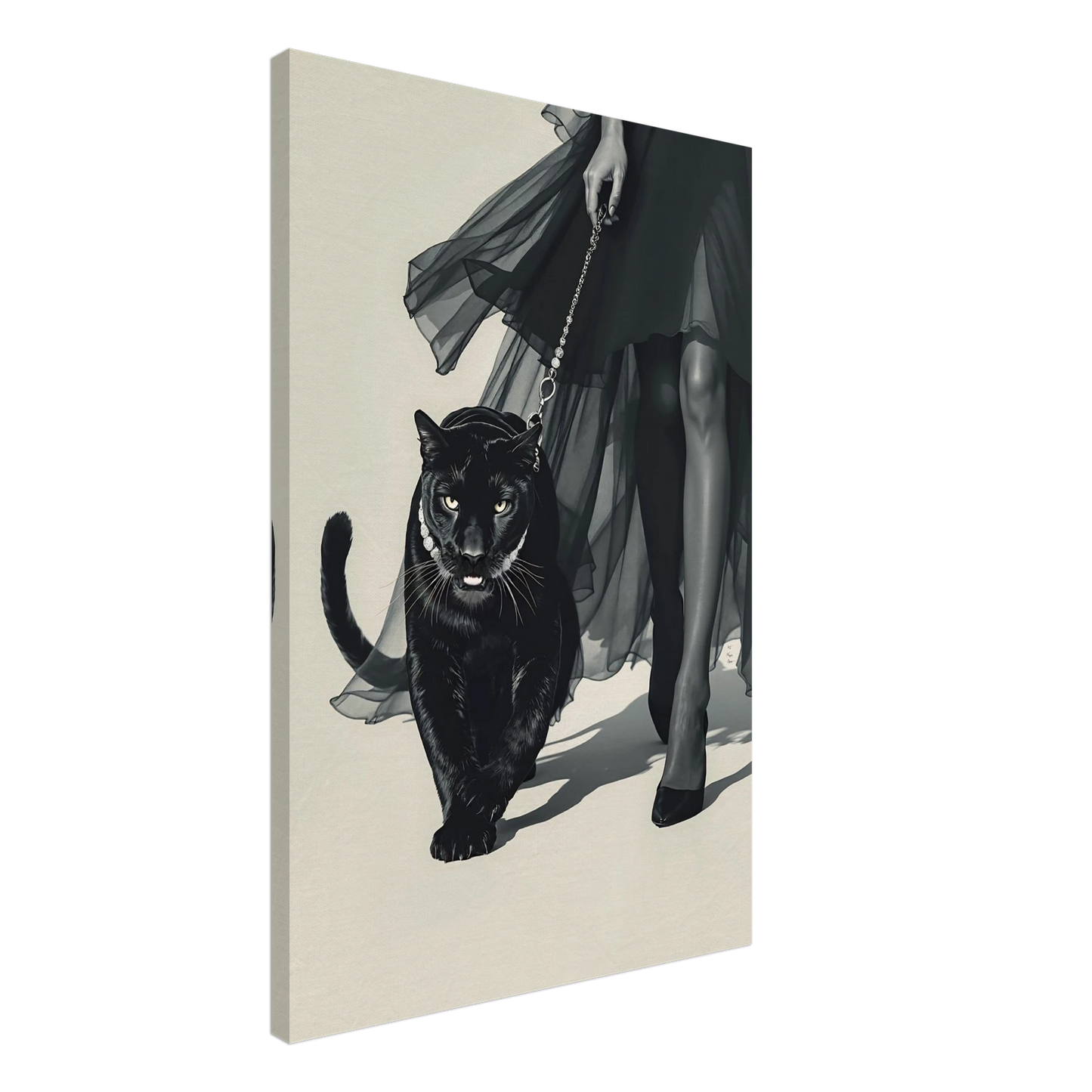 Retro Fashion Model Panther Art Print No Frame 60x90 cm 24x36″ Gallery Wrapped Canvas