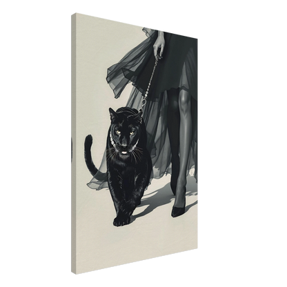 Retro Fashion Model Panther Art Print No Frame 60x90 cm 24x36″ Gallery Wrapped Canvas