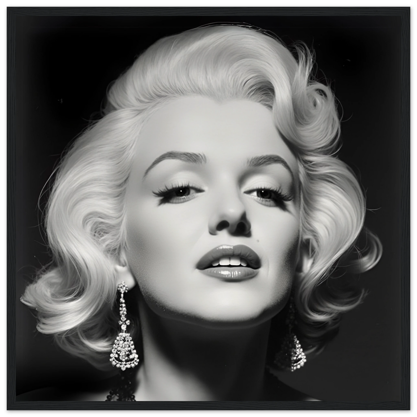 Marilynn Monroe Art Print Black Wood Frame 50x50 cm 20x20″ Museum-Quality Matte Paper Wooden Framed Poster