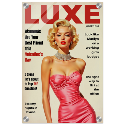 Marilyn Monroe Hollywood Glam Art Print 30x45 cm 12x18″ Sleek Acrylic Print No Frame