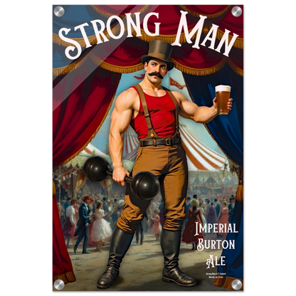Vintage Victorian Circus Strongman Ale Art Print No Frame 40x60 cm 16x24″ Sleek Acrylic Print