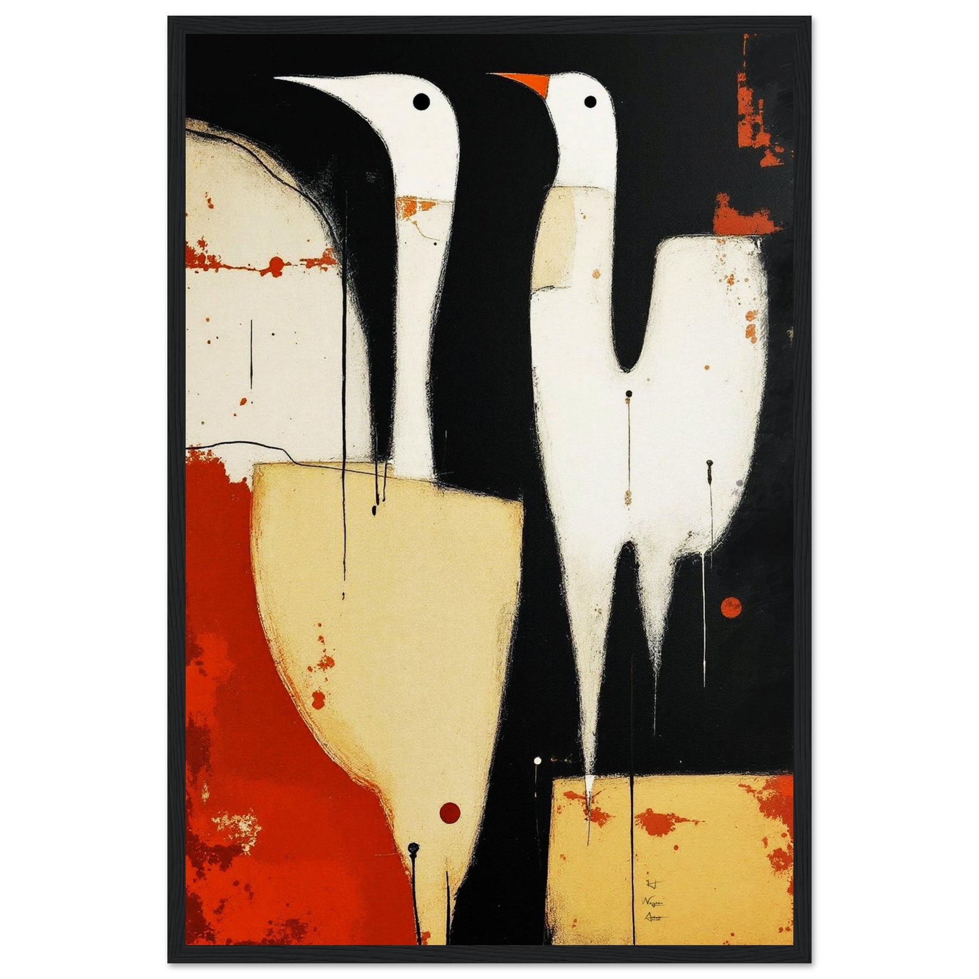 Abstract Neutral Goose Bird Art Print