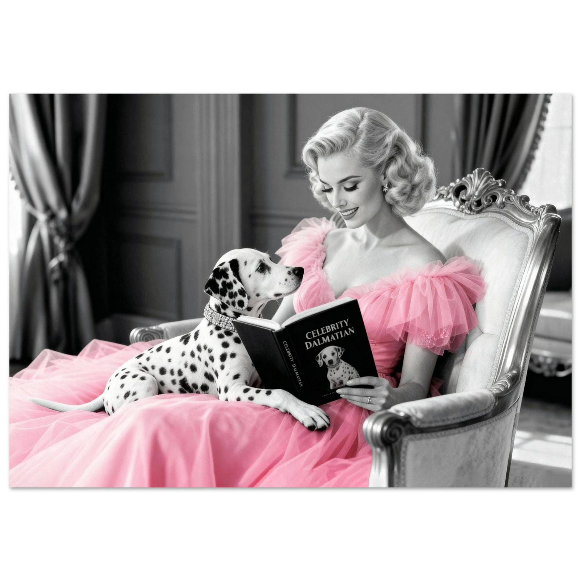 Hollywood Starlet Dalmatian Puppy Art Print 70x100 cm 28x40″ Classic Matte Poster