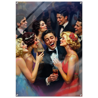 1920s Great Gatsby Speakeasy Party Art Print No Frame 70x100 cm 28x40″ Sleek Acrylic Print