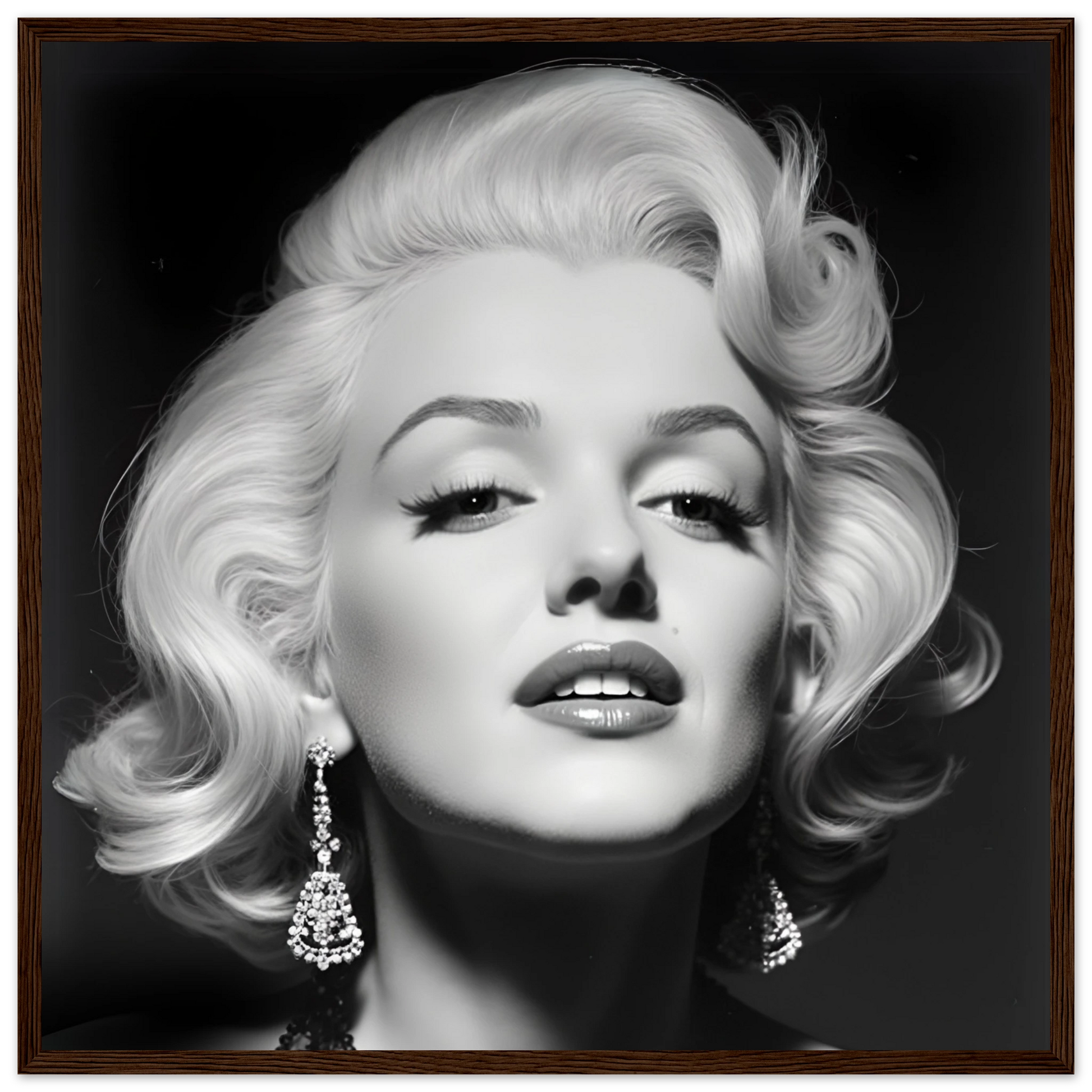 Marilynn Monroe Art Print Dark Brown Wood Frame 50x50 cm 20x20″ Classic Matte Paper Wooden Framed Poster