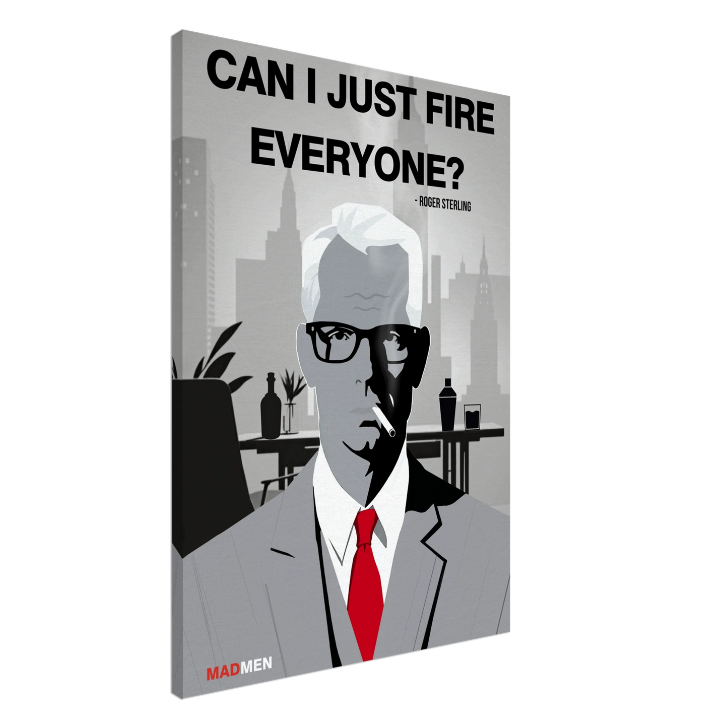Roger Sterling Mad Men Quote Art Print No Frame 70x100 cm 28x40″ Gallery Wrapped Canvas