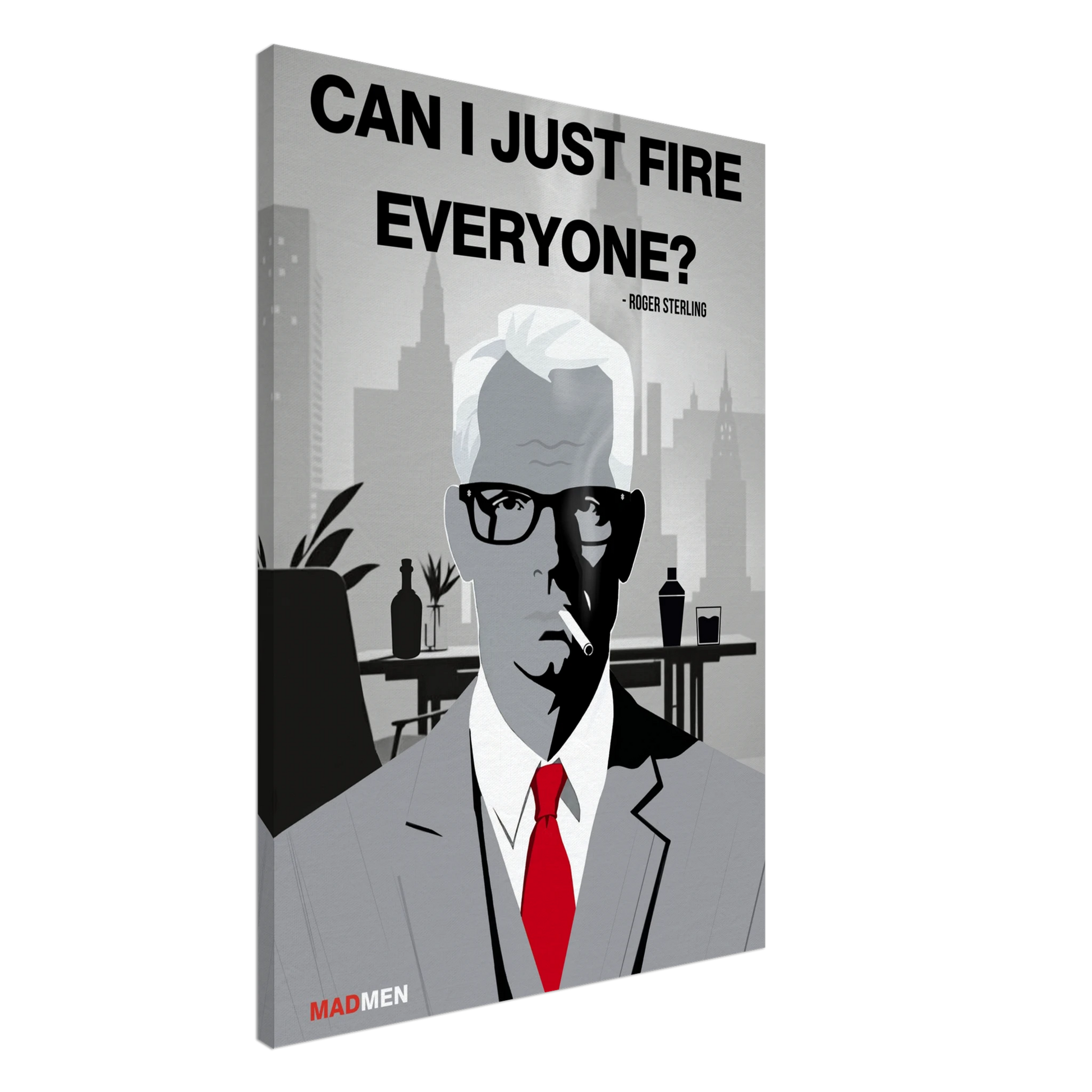 Roger Sterling Mad Men Quote Art Print No Frame 70x100 cm 28x40″ Gallery Wrapped Canvas