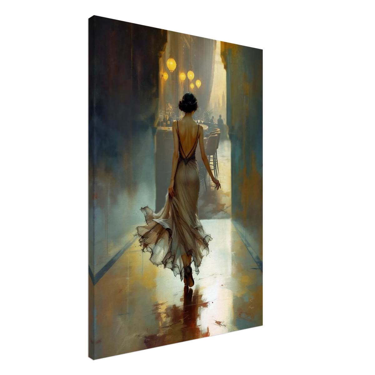 1920s Speakeasy Art Deco Flapper Print 70x100 cm 28x40″ Gallery Wrapped Canvas No Frame