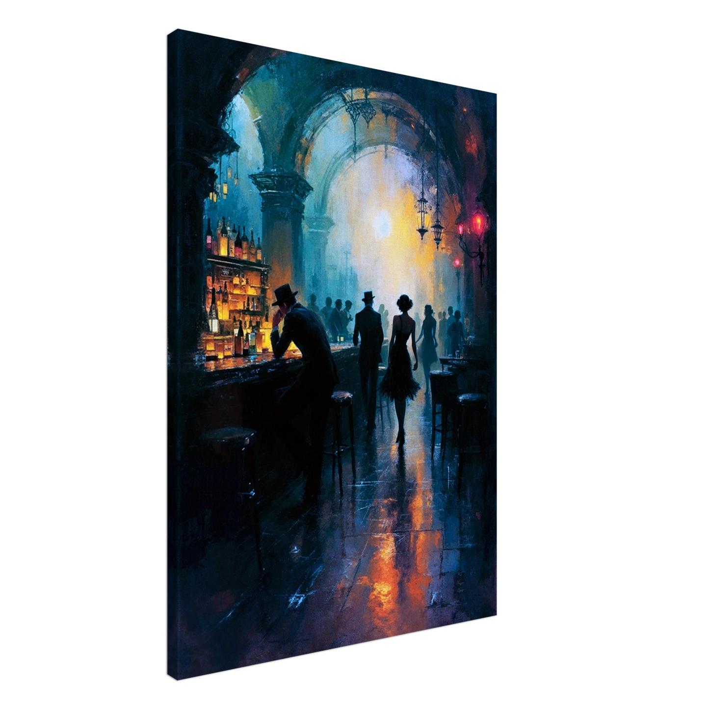 Dance Hall Speakeasy Art Print 70x100 cm 28x40″ Gallery Wrapped Canvas No Frame