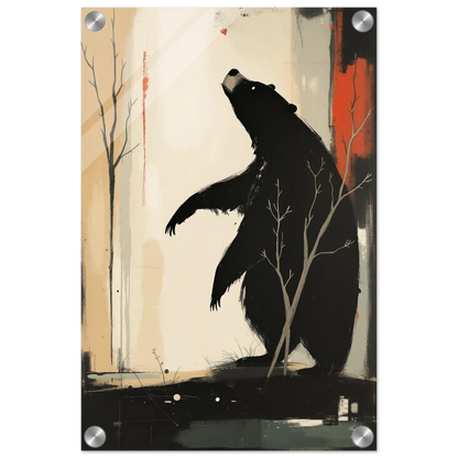 Abstract Bear Wildlife Art Print 30x45 cm 12x18″ Sleek Acrylic Print No Frame