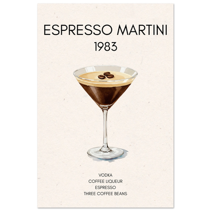 Espresso Martini Cocktail Bar Poster Print No Frame 60x90 cm 24x36″ Classic Matte Paper Poster