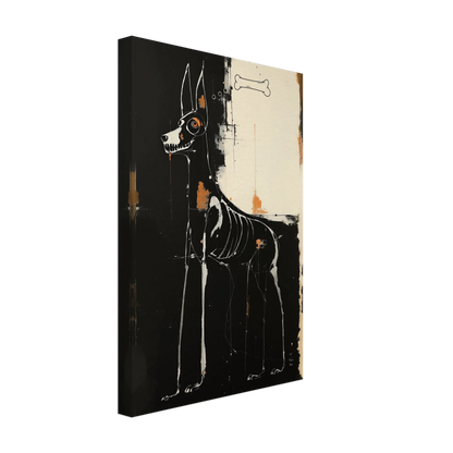 X-ray Skeleton Dog Abstract Art Poster Print 30x45 cm 12x18″ Classic Matte Paper Wooden Framed Poster Black Wood Frame