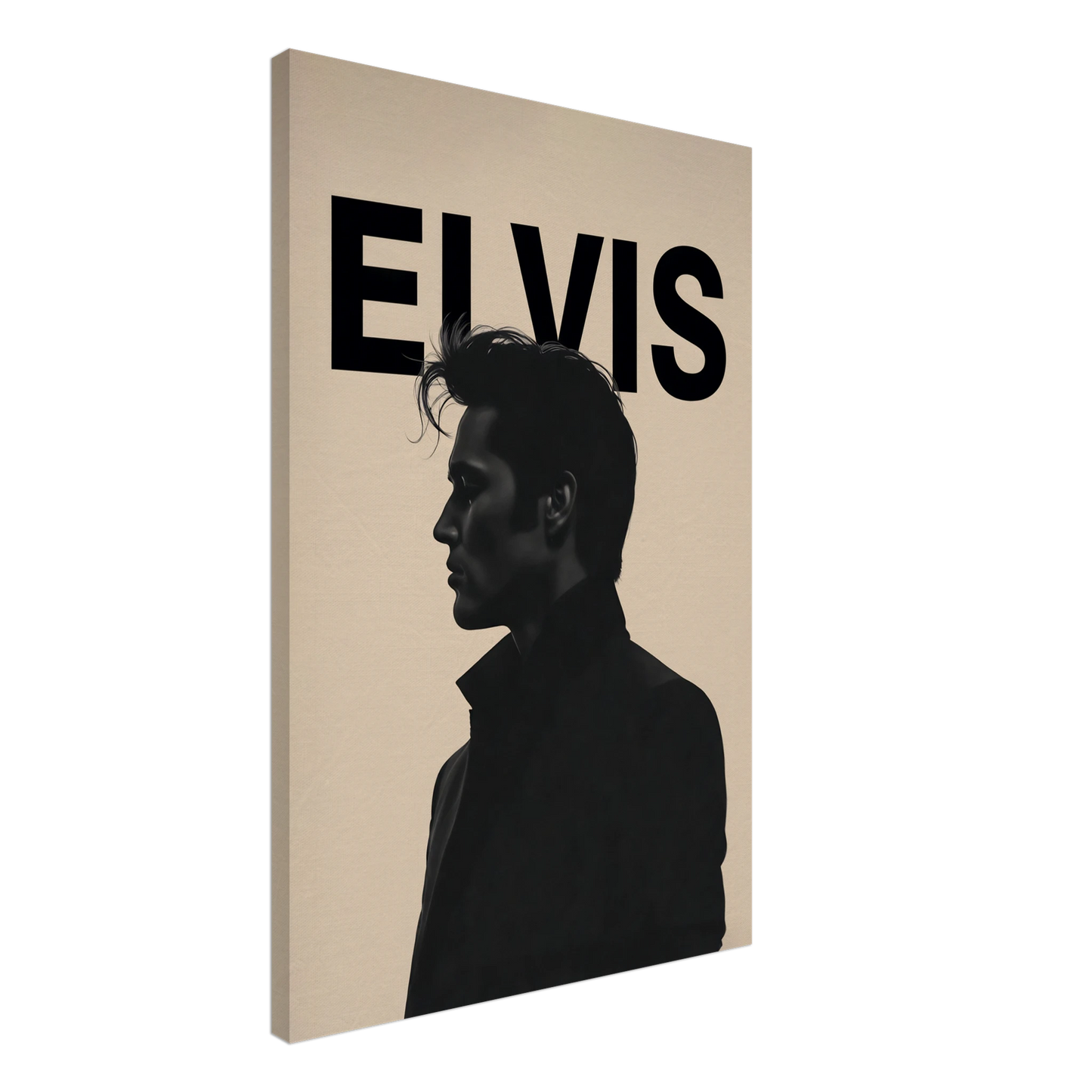 Young Elvis Presley Silhouette Art Print No Frame 60x90 cm 24x36″ Gallery Wrapped Canvas
