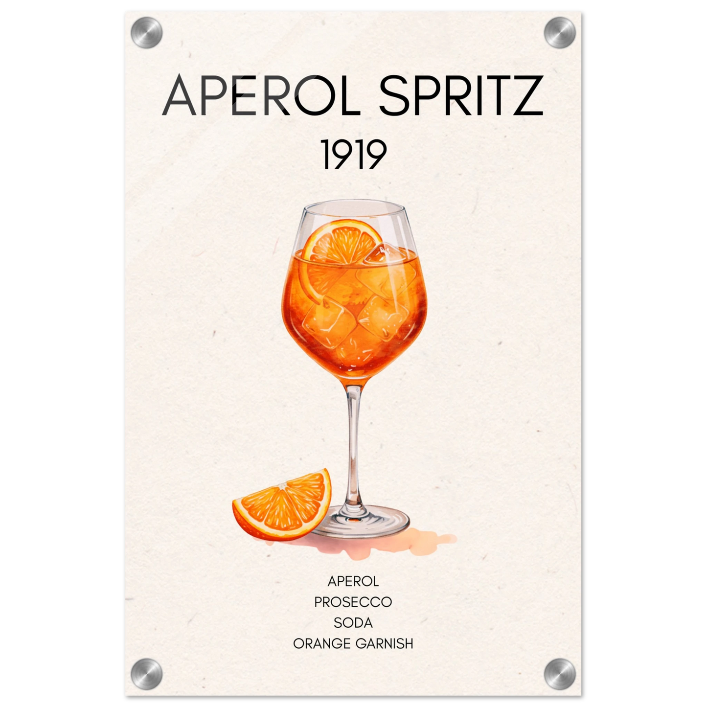 Aperol Spritz Cocktail Bar Poster Print No Frame 30x45 cm 12x18″ Sleek Acrylic Print