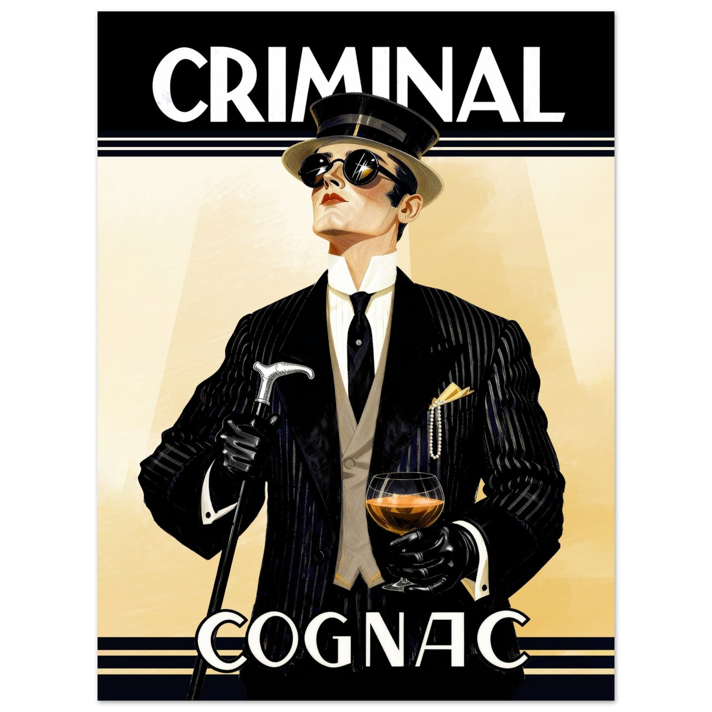 Criminal Cognac 1920s Art Deco Print 75x100 cm 30x40″ Classic Matte Poster