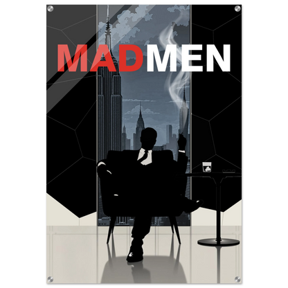 Mad Men Don Draper Retro Art Print No Frame 70x100 cm 28x40″ Sleek Acrylic Print