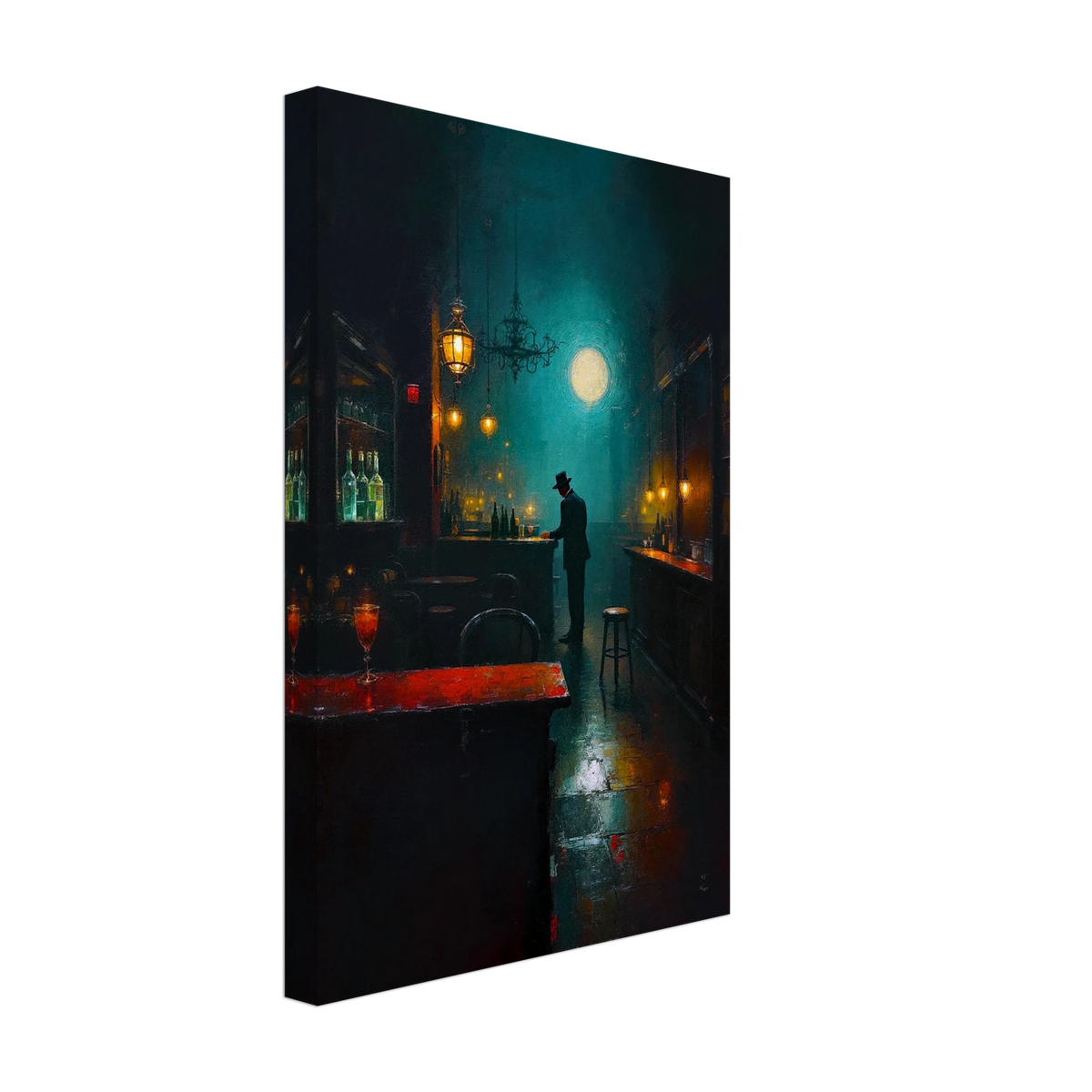 Speakeasy Bootleg Prohibition Bar Art Print 30x45 cm 12x18″ Gallery Wrapped Canvas No Frame