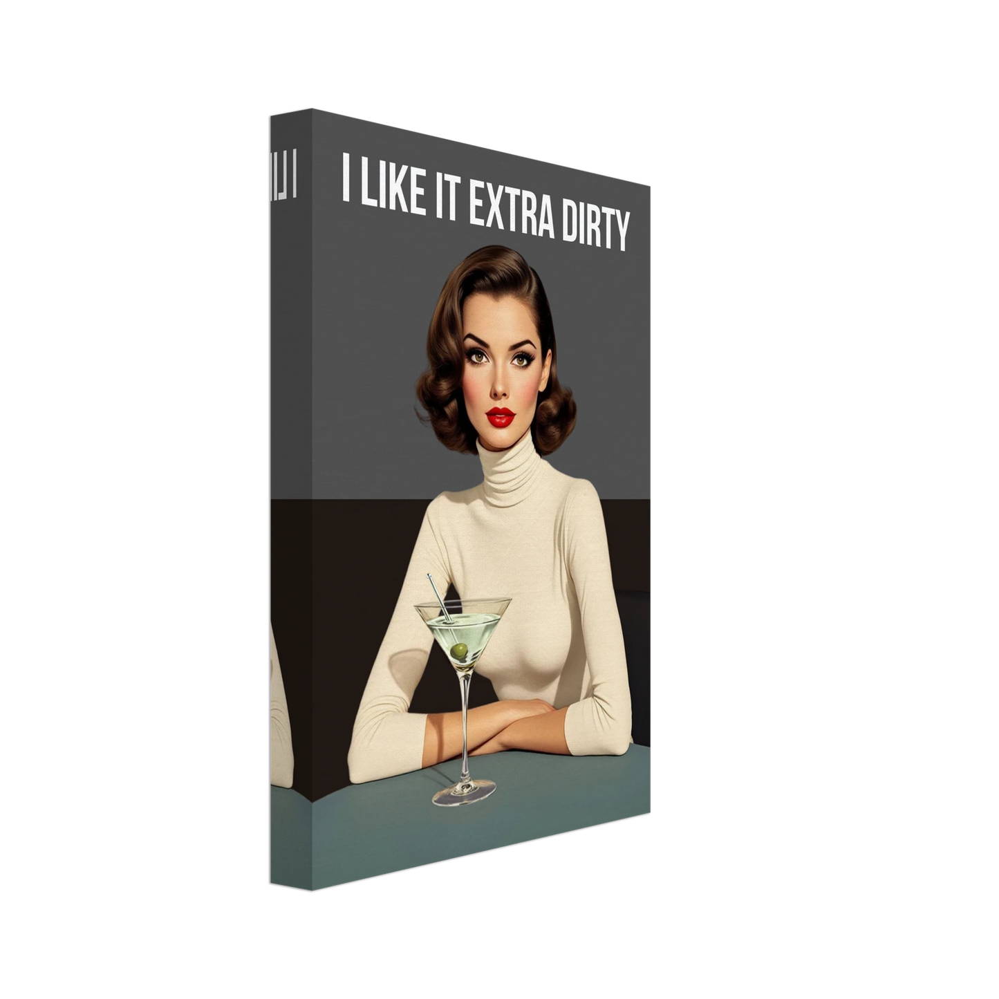 Extra Dirty Martini Cocktail Bar Art Print No Frame Gallery Wrapped Canvas 20x30 cm 8x12″