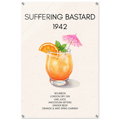 Suffering Bastard Tiki Cocktail Bar Poster Print No Frame 60x90 cm 24x36″ Sleek Acrylic Print