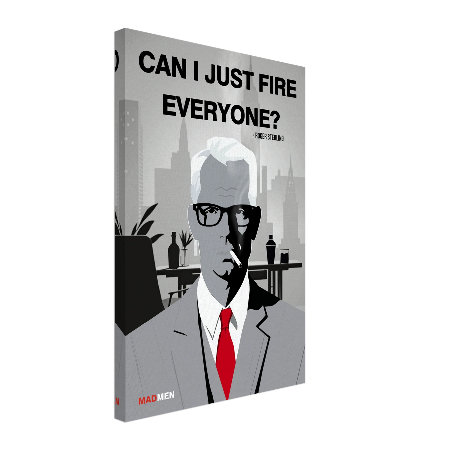 Roger Sterling Mad Men Quote Art Print No Frame 40x60 cm 16x24″ Gallery Wrapped Canvas