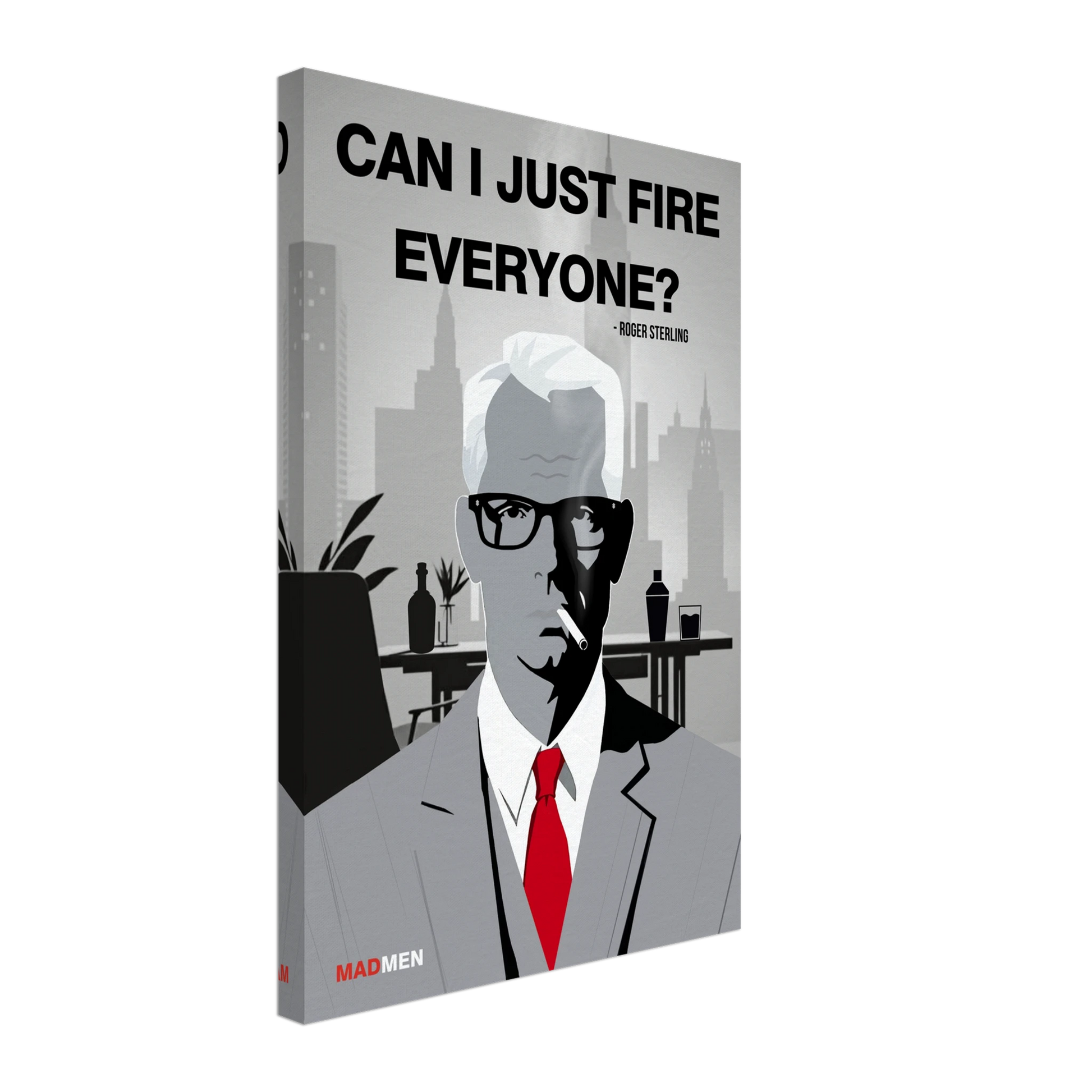 Roger Sterling Mad Men Quote Art Print No Frame 40x60 cm 16x24″ Gallery Wrapped Canvas