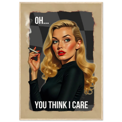 Retro Blonde Bombshell 1960s Funny Quote Art Print Light Wood Frame 70x100 cm 28x40″ Museum-Quality Matte Paper Wooden Framed Poster