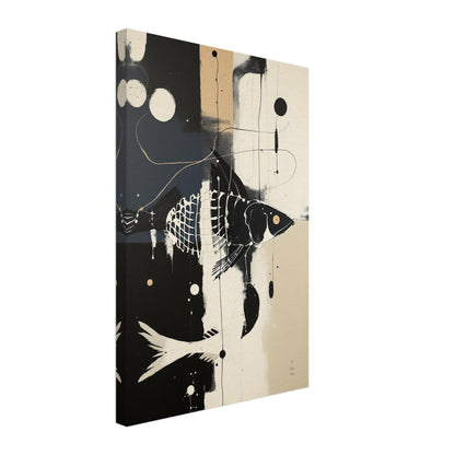 Abstract Fish Art Poster Print – Framed Modern Neutral Wall Décor